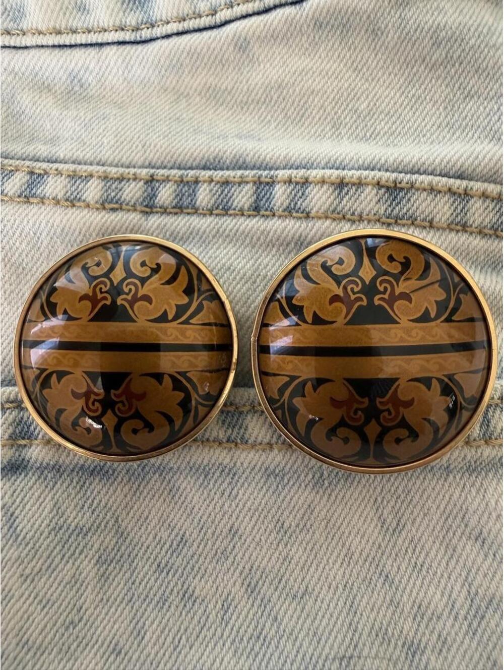Vintage Damask Clip-On Earrings